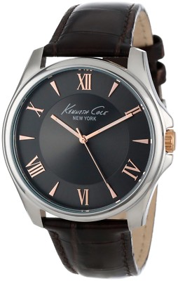 Kenneth Cole Herren Modern Core KC1995 Braunes Leder Quarz Uhr Mit Gaue Ziffern