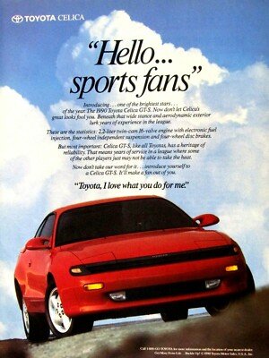 1990 Toyota Celica GT S Vintage Hello Sports Fans Original Print