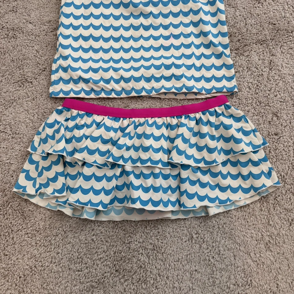 Garnet Hill Kids Blue and Pink 2 Piece Swimsuit Size 14 - Image 3 of 4