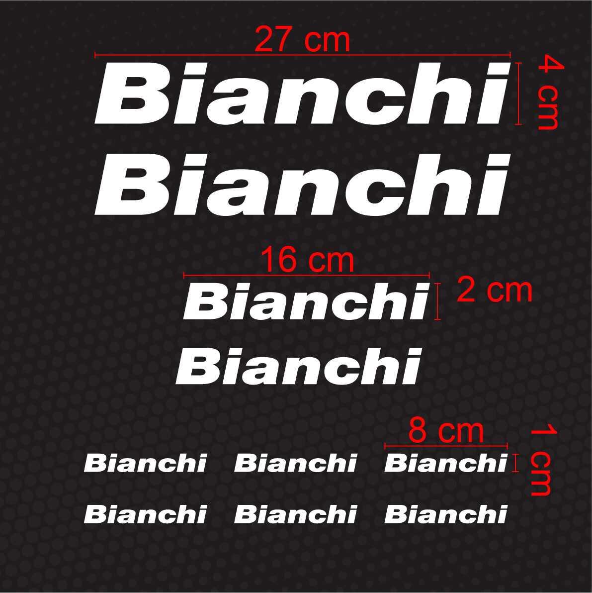 Kit di 10 adesivi prespaziati per telaio bici