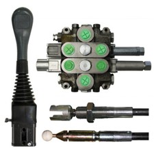 Einhebelsteuergerät 2-fach 80 l/min mit Bowdenzug und Bedienhebel, HydroControl