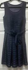 NWT Guess Midnight Blue   Sleeveless Illusion Crepe  Fit & Flare Dress Size 0