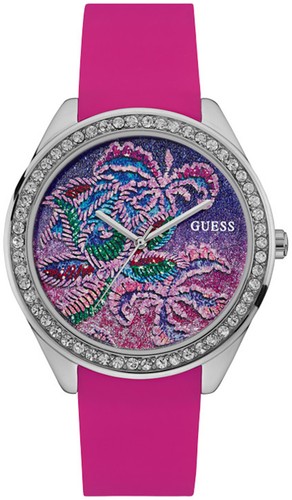 hot pink guess watch