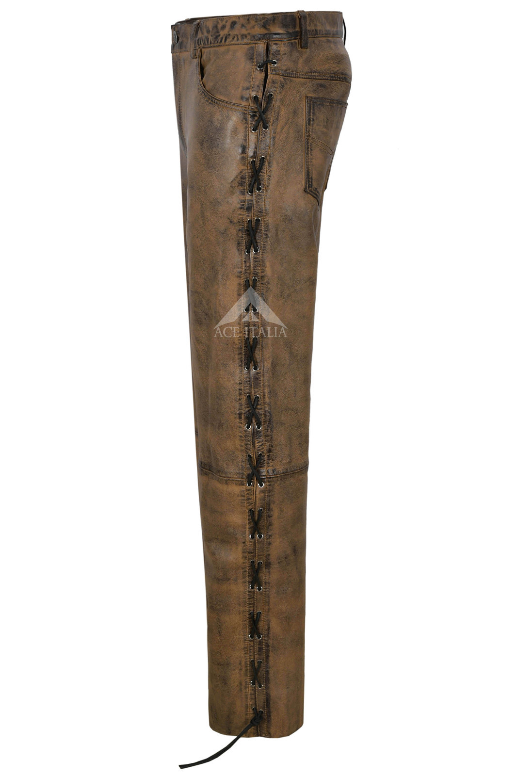 DELTA 4 - PANTALONI DA MOTO IN PELLE UOMO - TAGLIA SHORT/TALL (S/T - Foto 9