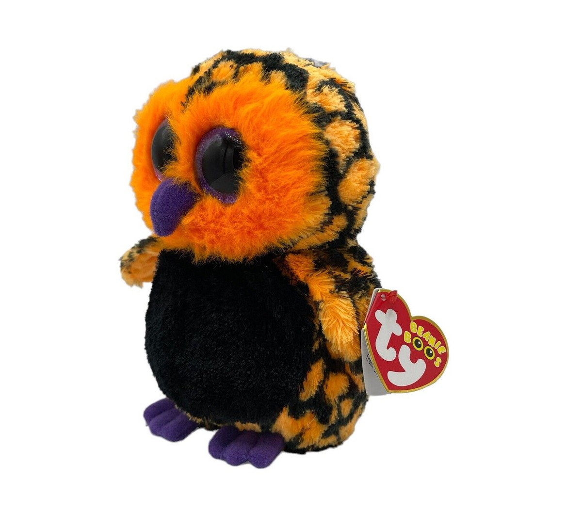 Ty Beanie Boos HAUNT Owl 6” plush 2013 TAGS orange black Halloween