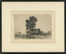 Early 20th Century Etching - The Barn
