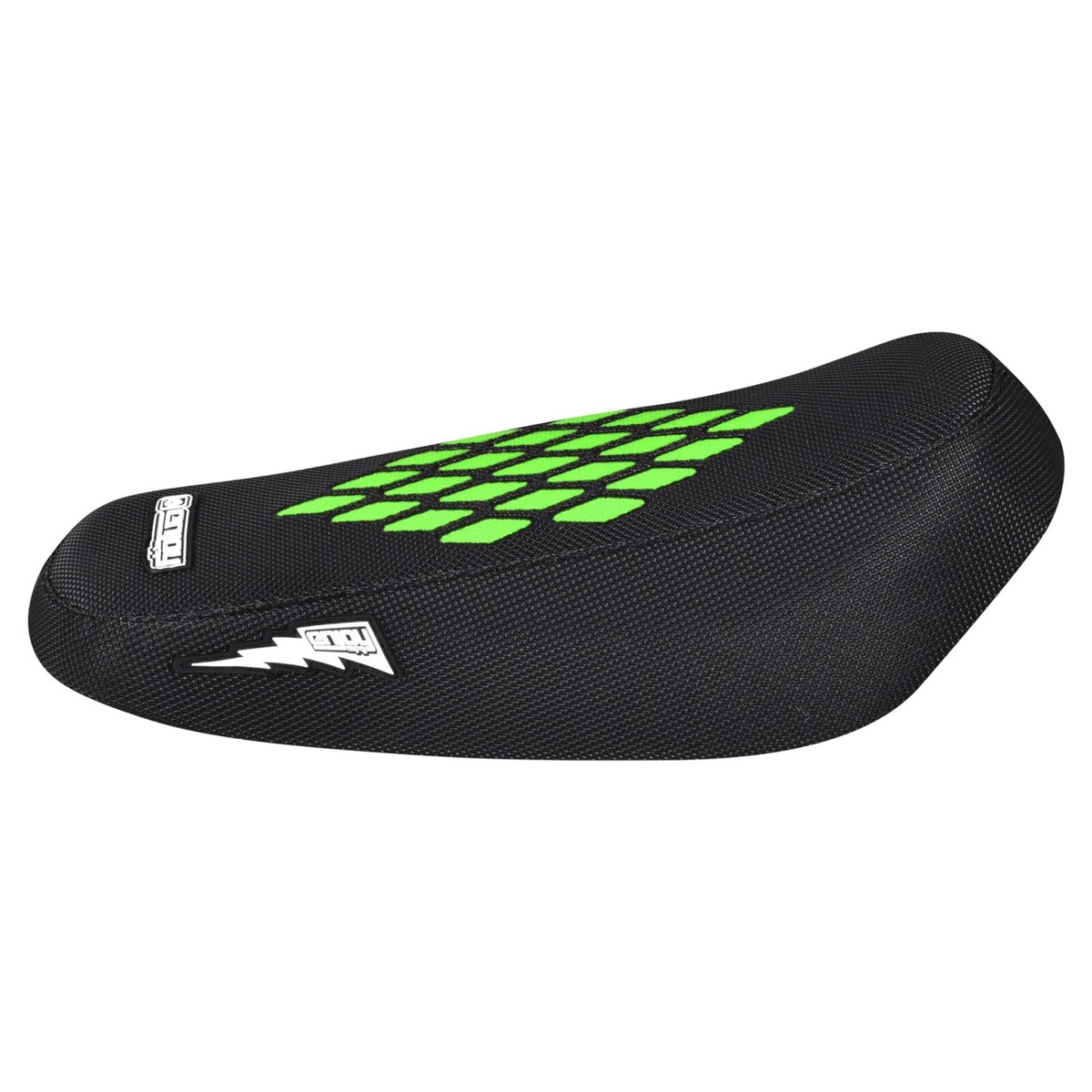Sur Ron Mx X Luna Float Seat Cover all BLK w/FLO GREEN diamond