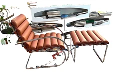 Mies van der Rohe MR lounge armchair/ottoman made in Italy for PALAZZETTI