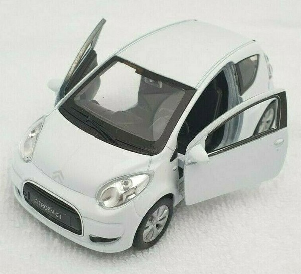 Blitz Versand Citroen C1 / Weiss / White Welly Modell Auto 1:34-39 Neu & Ovp-image