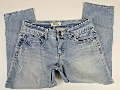 Jean Capri Aeropostale Délavé Clair - Taille 1/2 Pour Femme, Coupe Cropped, Occasion Très Bon état