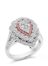 3Ct White Pear  Round Cut CZ Women's Engagement Wedding Ring Solid 925 Silver