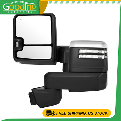 Power Towing Mirrors Fits 19-2022 Chevy silverado/GMC Serria 2500 3500 Chrome
