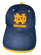 Notre Dame Interlocked ND & Irish in Gold on Navy Hat Cap Leprechaun Logo Adj.
