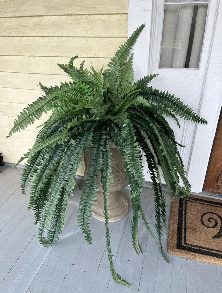 "Planta de arbusto artificial grande de helecho Boston 47"" con 59 Lvs decoración del hogar". Venta al por menor $114 Foto 2 de 4