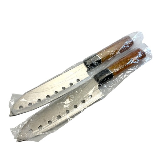 2 Pcs Alas Sushi Kitchen Knif Set Stainless Steel Aerated Blade Wood Handle - Bild 4 von 8