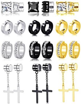 Aretes De Iman Para Hombres Mujeres Set De Clip En Pendientes Acero 