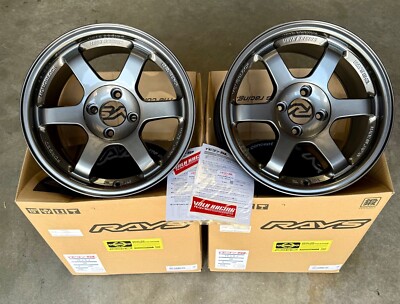 VOLK RACING TE37SL 15x8 4x100 +35 CIVIC FIT INTEGRA MIATA MX5 WHEEL RIM DARK GM