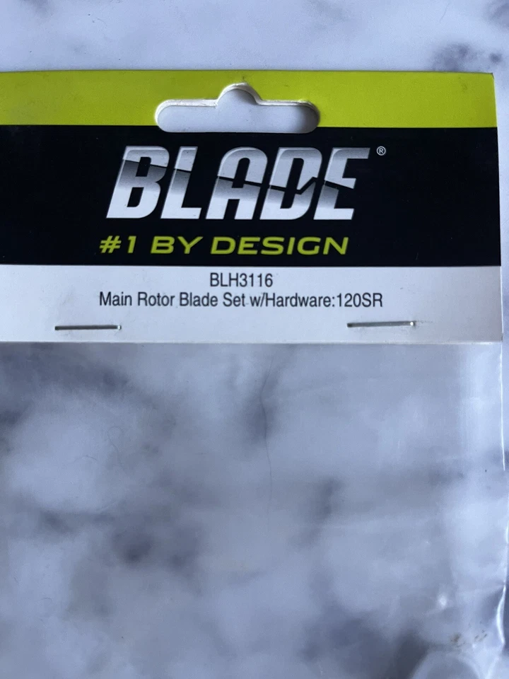BLADE BLH3116 = MAIN ROTOR BLADE SET W/HARDWARE: 120SR (NEW) - Image 2 of 4