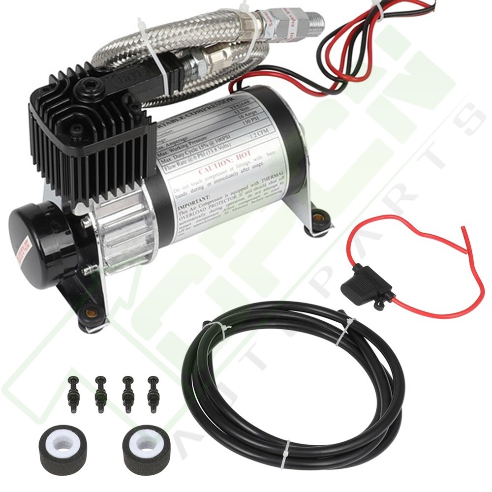 12V 130PSI Black Air Compressor Kit For Train Horns Air Horn Air Suspension Kit