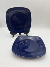 Homer Laughlin Fiesta Ware Cobalt Blue 10.5” Square Dinner Plates Set of 2