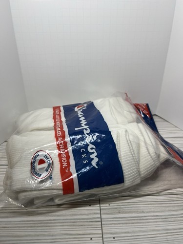 RARE Vintage Champion Tube Socks 6 Pairs Shoe Size 6 - 12 Brand NEW Logo C - Picture 7 of 11