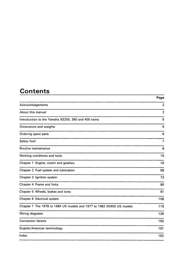 Yamaha XS250, 360 & 400 sohc Twins (1975-1984) Haynes Repair Manual - Image 3 of 4