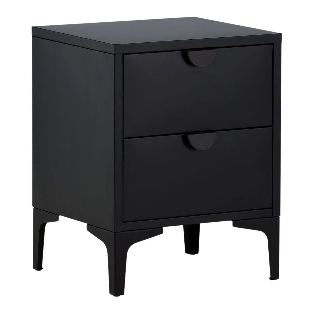 Table de chevet Piring 2 tiroirs 59cm noir aux finitions soignées pour suite parentale