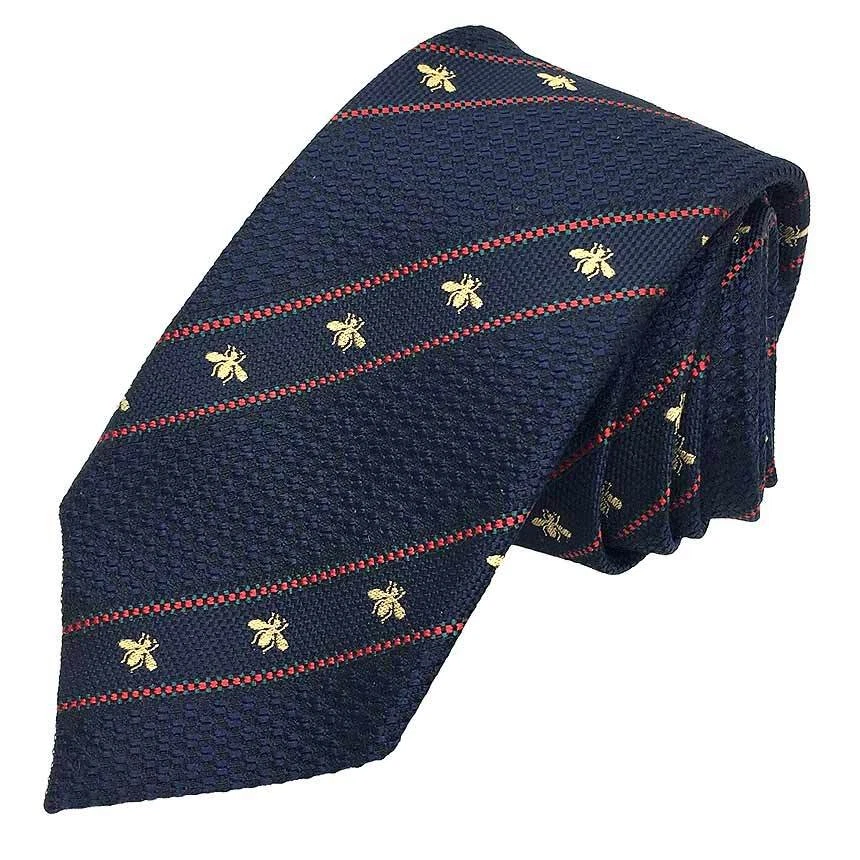 Yu Packet Gucci Cravate Rayure Abeille Soie Vêtements Homme Accessoires Aq11199