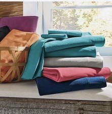 Color Connection 4 Piece Bedding Full Size Teal Fitted Flat Sheets Pillow Cases