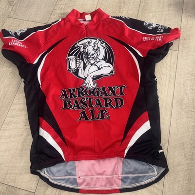 Canari Arrogant Bastard Ale Cycling Jersey Mens XL Red Black Racing Pockets