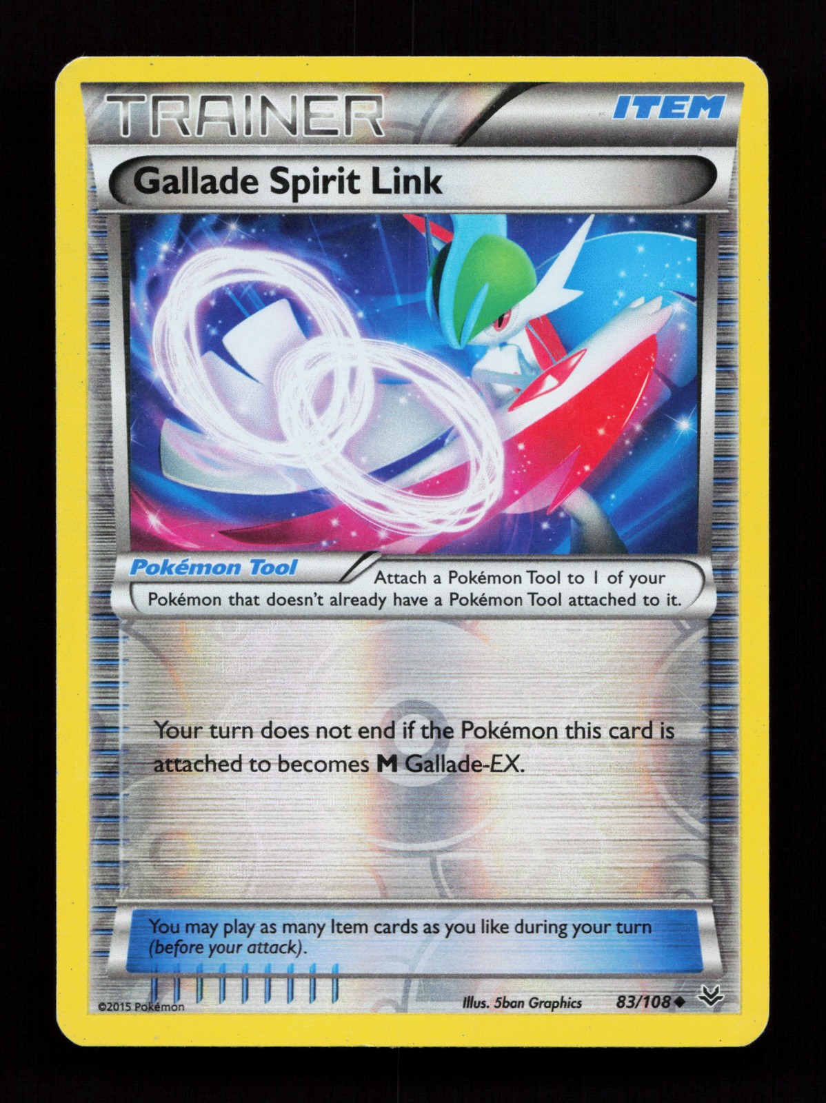 Gallade Spirit Link 83/108 Reverse Holo Roaring Skies Pokémon Card