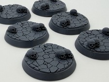 24x 50mm Skull Scenic Round Bases for Grimdar...