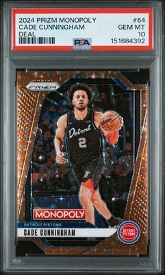 2024 Prizm Monopoly Cade Cunningham Deal 18/25 PSA 10 #64
