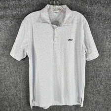 Peter Millar Men's Med Summer Comfort Polo Shirt USGA Blue White Red Stars AOP