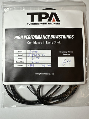 TPA Hoyt Alpha X 33 Custom Bow String and Cables. Black w/black Serving 452x 