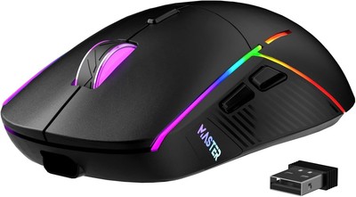 FFJ Tri-Mode Gaming Mouse Wireless 2.4G/USB-C/Bluetooth, 24000 DPI, RGB, Black
