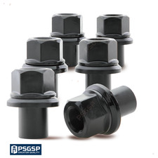 6x 28mm Sleeve Wheel Lug Nuts M22x1.5 Thread 33mm Hex Skirt Flange For Semis