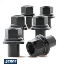 6X 28mm Sleeve Wheel Lug Nuts M22x1.5 Thread | 33mm Hex Skirt Flange for Semis