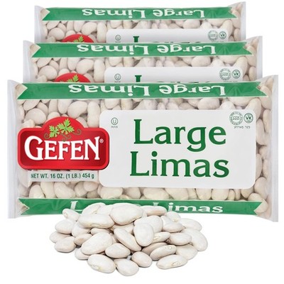 Gefen Premium Quality Large Lima Beans, 16oz (3 Pack) Great in Salads,... 