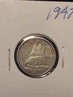 1947 Canada Silver Dime 10 Cents George VI .800 Fine Bluenose Coin F Fine