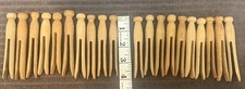 Vintage Antique Wooden Clothes Pins Lot Of 20 4 Inch Weathered Primitive