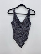 Athleta Seychelles One Piece Swimsuit Black Polka Dots Multicolor Lined