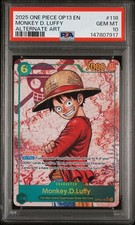 PSA 10 Monkey.D.Luffy SEC Parallel OP13-118 Carrying on His Will Foil One Piece
