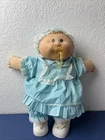 Vintage 1980s Cabbage Patch Kids Baby Doll Blue Outfit Pacifier Preemie