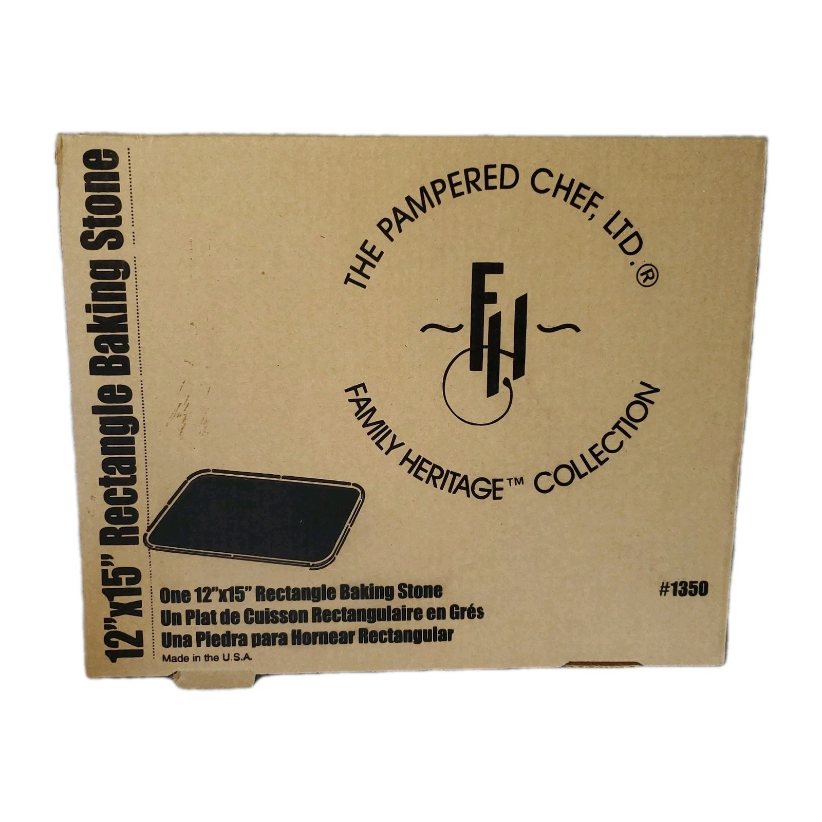 Pampered Chef 12 x 15 Stoneware Rectangular Baking Stone #1350 Pizza Cookie NIB
Opens in a new windo