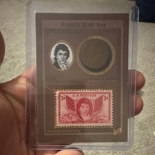Francis Scott Key 3 Cent U.S. Postage Stamp Relic Card Red/Brown Uncertified