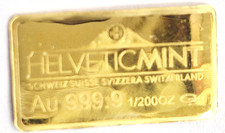 Helveticmint 1/200 oz Gold Bar Fine 999.9 Matterhorn Switzerland in Capsule