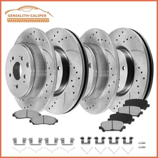 Front Rear Disc Rotors Ceramic Brake Pads for Honda Pilot Acura MDX ZDX