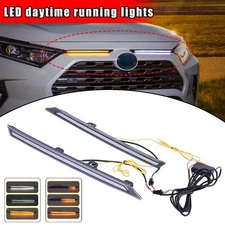 Front Grille Light LED Bar For Toyota Rav4 19-21 DRL Turn Signal White+Yellow US
