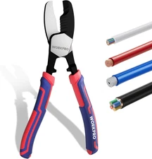 8 Inch Cable Cutter with Twin Cutting Edge, Heavy Duty Wire Cutters with Anti-Sl